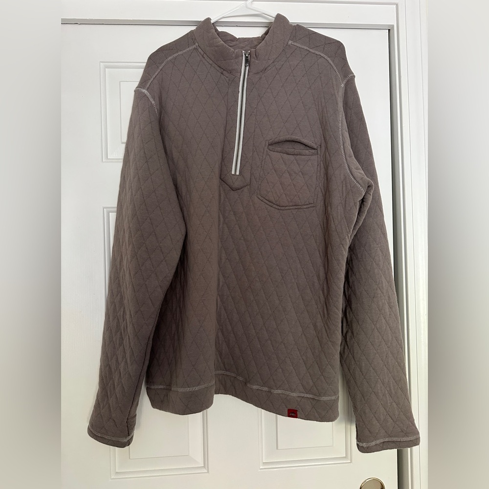 Mountain Khakis Taupe Zip-Up Quilted Sweater